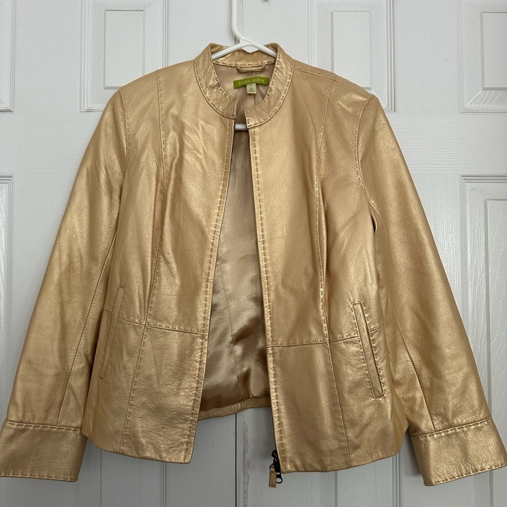 Gold Leather Jacket, Sigrid Olsen